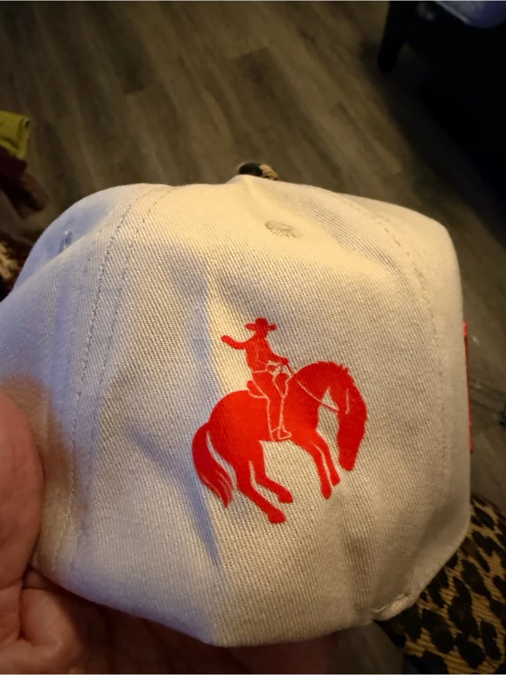 Howdy Embroidered Leopard Trim Baseball Cap - Tan and Leopard